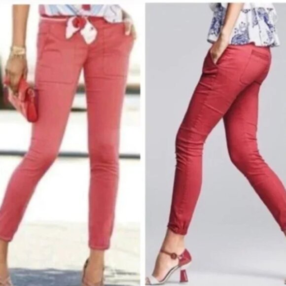 Cabi I Hutton Nantucket Red Jogger Pants Sz 8 - Picture 7 of 15